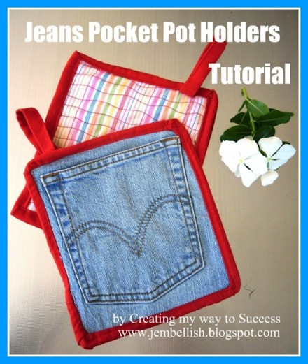 Potholders from old jeans
